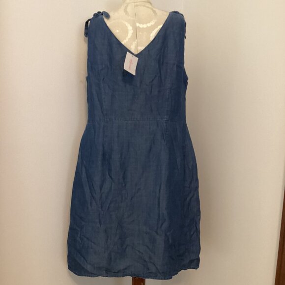 NWT BRAVISSIMO SLEEVELESS DENIM CHAMBRAY SUNDRESS CURVY SIZE 14 CASUAL SUMMER - Picture 3 of 3